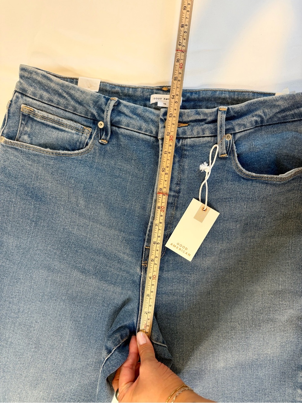 Good American Good Vintage Straight Leg Jeans - Light Blue Wash Size 15 NWT - Picture 8 of 9